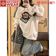 SNYDER WEAR衛衣女2025秋季新款韓系百搭寬松衛衣卡通設計感小眾無(wú)帽上衣女裝 白灰色【薄款】 M 【建議85-105斤】