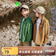 EBAER春季男女童柔軟舒適透氣印花點(diǎn)綴簡約百搭格紋襯衫 畫眉棕 150 