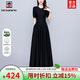 AEMAPE杭州高端桑蠶絲真絲連衣裙女裝2025新款夏季大品牌高級(jí)感黑色裙子 黑色長款 XL