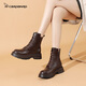 卡丹路馬丁靴女款2025秋季皮靴厚底炸街英倫風(fēng)增高靴子女短靴百搭馬丁靴