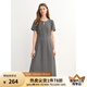 獨束（DUSHU）大碼女裝長短款法式氣質(zhì)簡約連衣裙2025夏微胖設(shè)計感百搭裙子 灰色（長款） XL （尺碼：3）