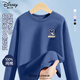 DISNEY迪士尼童裝兒童純棉長(cháng)袖T恤2025春秋新款時(shí)尚韓版插肩女童上衣男 迪字米奇K灰藍 160 160cm
