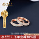 老鳳祥復(fù)古圓圈耳扣S925銀耳環(huán)女滿鉆圓形小眾耳釘滿鉆純銀耳圈輕奢耳飾 【老鳳祥禮盒】復(fù)古圓圈耳扣