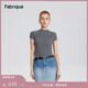 FabriqueBASIC緊身半高領(lǐng)薄款針織上衣女2024春夏新款短袖打底衫 灰色 S