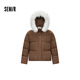 森馬（Semir）羽絨服女毛領(lǐng)連帽保暖簡(jiǎn)約2024冬防水防風(fēng)面包服寬松109724113014