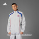 adidas拜仁慕尼黑足球休閑文化運(yùn)動夾克外套男裝夏季新款阿迪達(dá)斯   銀灰   L