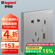 羅格朗（LEGRAND）開(kāi)關(guān)插座電工電料逸景深砂銀灰色86型面板墻面暗裝插座 27W Type A+C 快充 插座