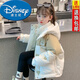 迪士尼（Disney）新款女童羽絨羽絨棉2025新款洋氣冬季中大兒童加厚拼色外套女孩棉 米白色 160 (建議1米55身高穿)