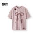 森馬（Semir）短袖T恤女中長款做舊oversize夏2025蝴蝶結(jié)破洞衣服109325100036
