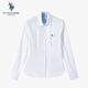 U.S. POLO ASSN.長(cháng)袖襯衫女休閑干爽透氣親膚挺括上衣氣質(zhì)通勤襯衣 純白色 S 