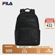 FILA【風行者】斐雙肩包防潑水輕量化電腦倉通勤背包商務通勤電腦包 正黑色-BK XS