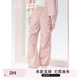 紫涵（ZIHAN）【奶噗噗IP聯(lián)名】紫涵直筒工裝褲女秋季韓系寬松休閑褲子 活力粉 S