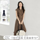 對白設計感交叉綁帶連體褲女2025夏新款時髦通勤氣質(zhì)連體衣闊腿褲 淺咖色 XL