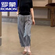 羅蒙（ROMON）夏季黑白格子褲休閑褲女洋氣韓版潮流百搭顯瘦哈倫九分褲 高檔品牌6125/黑白格子褲 XL 建議120-135斤