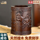 山迪黑檀木筆筒木質(zhì)領(lǐng)導(dǎo)辦公室擺件書(shū)房高檔工藝品教師節(jié)禮物送老師 馬到成功款