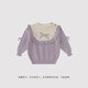 巴厘小豬女童毛衣2025新秋冬兒童線(xiàn)衣甜美可愛(ài)秋裝純棉上衣女寶寶針織衫 紫色 90
