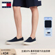 TOMMY JEANS【輕便船鞋】25春夏男裝棉質(zhì)懶人一腳蹬運(yùn)動鞋休閑鞋帆布鞋 【01366】藏青色C1G 42