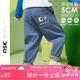 ASK JUNIOR男童褲子2025秋季小童休閑牛仔褲兒童卡通束腳長褲 藍色 100