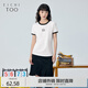愛居兔夏季新款時尚撞色短袖T恤ENTBJ2P019A 本白鑲拼20 XL 170/92A