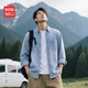 名創(chuàng  )優(yōu)品牛仔襯衫男長(cháng)袖外套春秋季男士純棉舒適易打理工裝襯衣Z 淺藍 XL