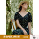 獨(dú)束大碼女裝碎花法式優(yōu)雅時(shí)尚套裝女夏裝新款微胖mm修身兩件套裙子 上衣 L
