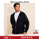 ABERCROMBIE & FITCH男裝女裝情侶裝25春夏毛圈布LOGO寬松連帽衛(wèi)衣外套KI122-5254 黑色 M (180/100A)