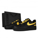 耐克（NIKE）【定制】AirForce1玖制空軍一號警戒工業(yè)機能風(fēng)潑墨防滑低幫板鞋 黑黃 38.5
