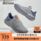 斯凱奇（Skechers）運(yùn)動(dòng)鞋男休閑鞋子男夏季透氣一腳蹬跑步減震學(xué)生網(wǎng)面鞋 灰色/藍(lán)色/GYBL 40