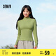 森馬（Semir）長袖T恤女半高領(lǐng)吸濕發(fā)熱抗菌2024冬緊身抓絨打底衫109724101001