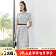 顏域（YANYEE）優(yōu)雅氣質(zhì)白色印花短袖連衣裙女士裙子2024年夏季新款收腰顯瘦 白花 L/40