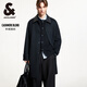 杰克·瓊斯（JACK&JONES）男裝春秋商務(wù)休閑中長款毛呢大衣男子呢子外套合集 224427002黑色 M 175
