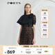 PORTS寶姿女裝 秋冬新品短袖中長(cháng)連衣裙LL9D125LLF001 黑色 S (4)