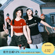 LEMANISMlemanism三條杠字母短款短袖T恤女2025新款中性正肩修身運(yùn)動體恤 酒紅色 M
