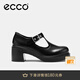 愛(ài)步（ECCO）單鞋 25年新款輕奢牛皮扣帶增高粗跟高跟鞋 都市首爾223543 黑色22354301001 38