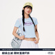 MMLG 87mm 短袖t恤女夏季新款正肩修身顯瘦韓系潮牌百搭短款上衣女 淺藍(lán)色 S