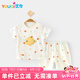 優(yōu)奇寶寶夏季套裝嬰兒夏天短袖分體兩件套夏裝嬰幼兒衣服半袖純棉薄款