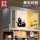 無(wú)印良品大學(xué)生宿舍床簾免安裝支架一體式90x190上下鋪強(qiáng)遮光全封閉蚊帳子 奇樂(lè)時(shí)刻【免安裝支架 贈(zèng)風(fēng)扇桿】 0.9m上鋪【寬0.9x長(zhǎng)1.9x高1.1m】