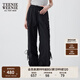 Teenie Weenie小熊女裝休閑褲2025夏季新款簡(jiǎn)約時(shí)尚寬松戶外工裝褲 黑色 M