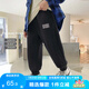 左西男童運動褲子春秋款2025新款兒童秋款帥氣男孩中大童衛(wèi)褲 黑色130
