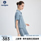 Navigare意大利小帆船短袖襯衫女士25夏季新品棉質(zhì)牛仔襯衣休閑通勤上衣 冰水藍 L
