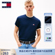 TOMMY JEANS【純色純棉】25新款夏季男裝平紋針織潮流刺繡短袖上衣T恤20322 藏青色C1G XL （推薦：165-180斤）