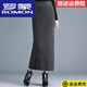 羅蒙（ROMON）羊毛針織半身裙包臀裙女2022秋冬開(kāi)叉一步裙加厚毛線(xiàn)裙長(cháng)裙針 灰色 【開(kāi)叉】裙長(cháng)85cm 均碼 【腰圍 1尺8-2尺5 可穿】