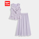 IEF/愛(ài)依服時(shí)尚套裝2025夏季新款法式氣質(zhì)感通勤顯瘦百搭上下套裙 紫 S