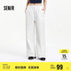 森馬（Semir）休閑褲女吸濕速干格子闊腿褲2025夏季撞色長褲運動風109325127006