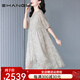 Ehangy輕奢品牌真絲連衣裙女2025年夏季新款重工刺繡高級(jí)感桑蠶絲裙子 銀灰色 S [適合<105]斤