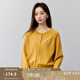 茵曼（INMAN）純色基礎(chǔ)百搭針織開衫女2025春秋款繡章舒適休閑簡約毛衣外套 黃色 L