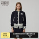 Teenie Weenie小熊女裝春季學(xué)院風(fēng)棒球服外套時髦小個子短款上衣女 藏青色 L (170)