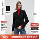 朗姿復(fù)古設(shè)計(jì)感小香風(fēng)上衣外套2025年春季新款收腰正肩氣質(zhì)短外套 黑色 S