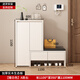 左右家居入戶(hù)薄鞋柜收納柜一體二合一換鞋凳新型隔斷柜2025新款玄 暖白色A款右 長(cháng)1100*深350*高11 包安裝
