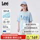Lee兒童短袖套裝2025夏季新款男童女童休閑百搭兩件套中大童T恤半袖 天藍(lán)色 160 cm